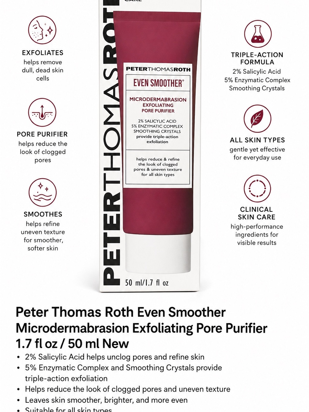 Peter Thomas Roth Even Smoother Microdermabrasion Exfoliator - Burgundy